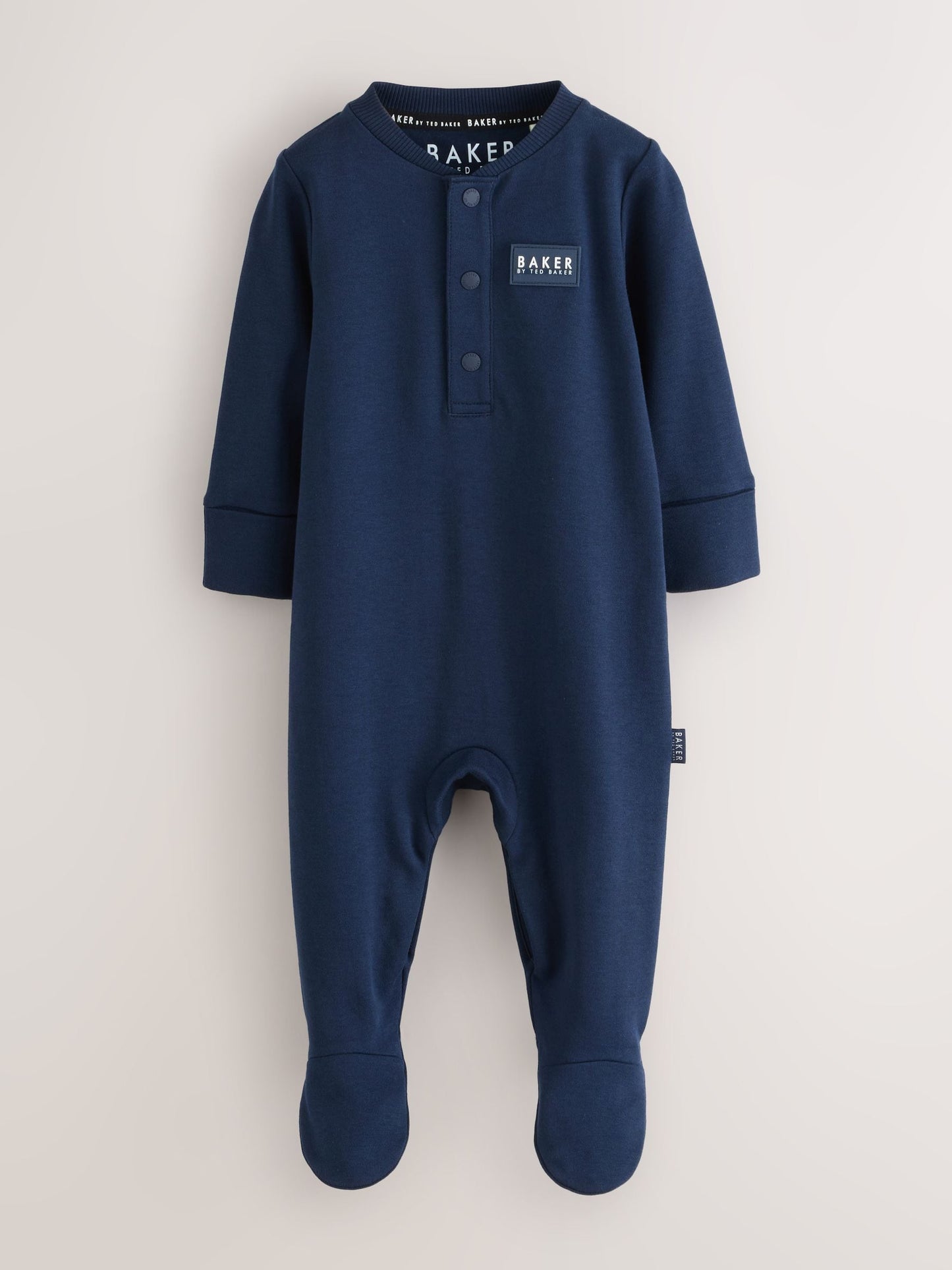 Baker by Ted Baker Navy Blue and Grey Sleepsuits 3 Pack image 4