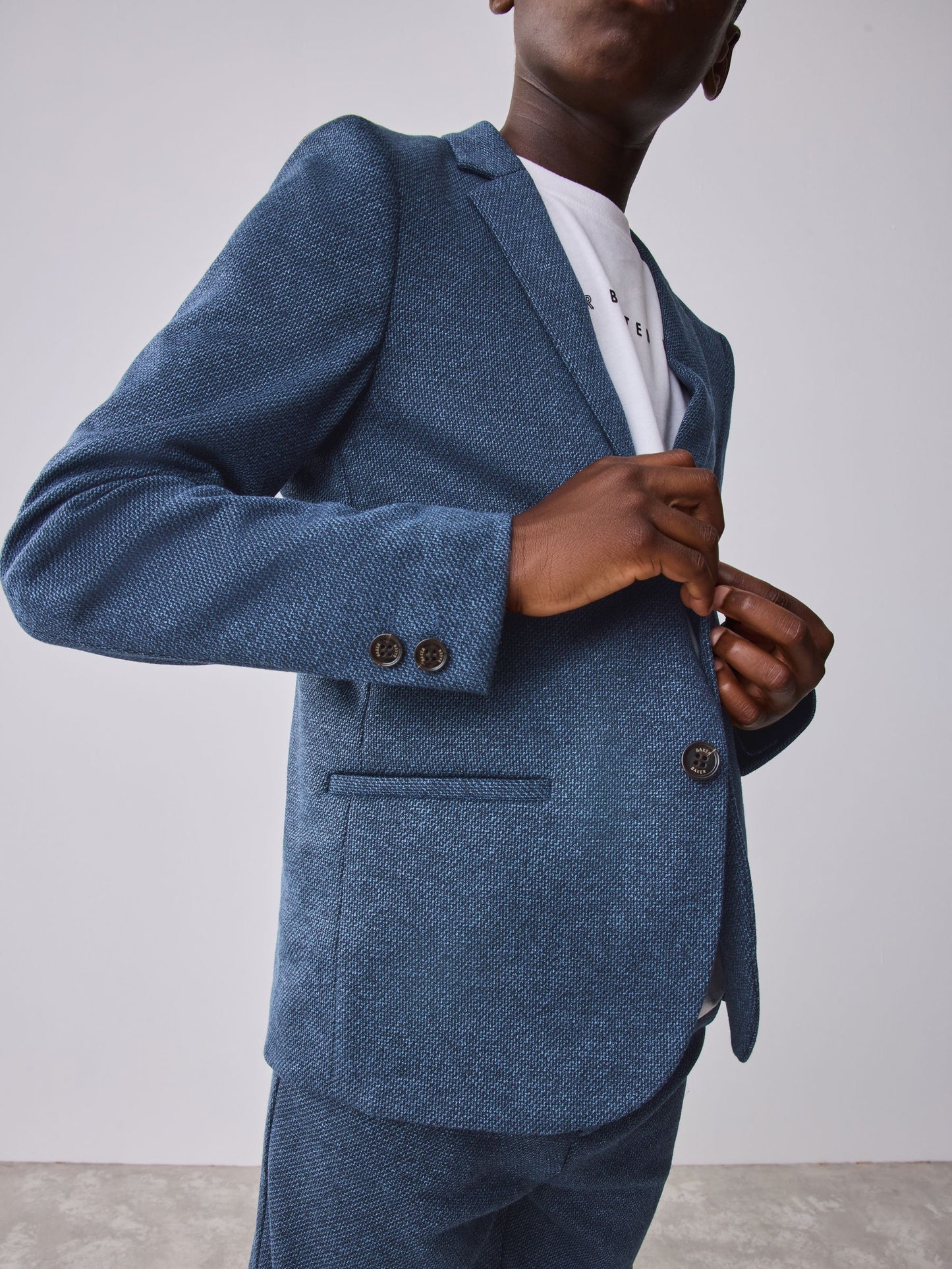 Baker by Ted Baker Blue Jersey Suit Jacket image 6