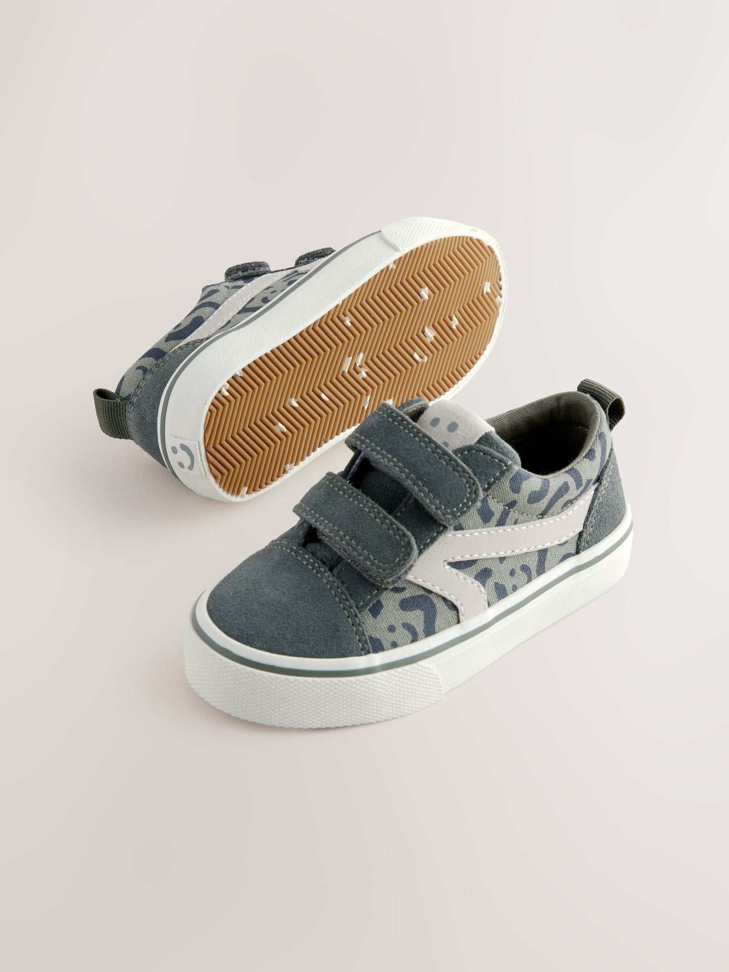 Khaki Green Wide Fit (G) Touch Fastening Trainers image 5