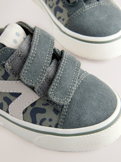 Khaki Green Wide Fit (G) Touch Fastening Trainers image 7