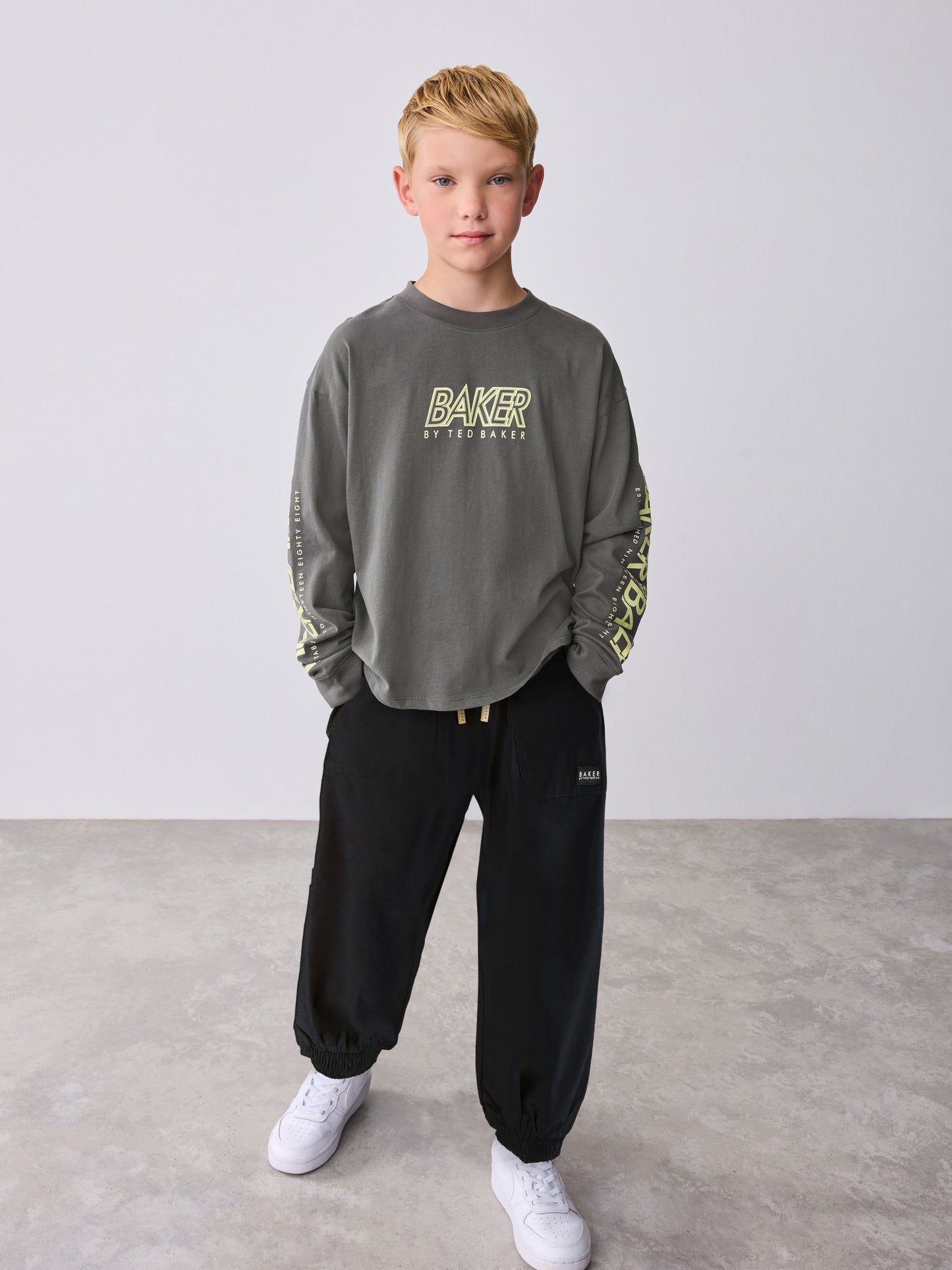 Baker by Ted Baker Multi Long Sleeve T-Shirt and Cargo Trousers Set image 2