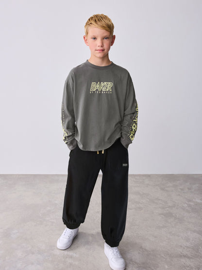 Baker by Ted Baker Multi Long Sleeve T-Shirt and Cargo Trousers Set image 2