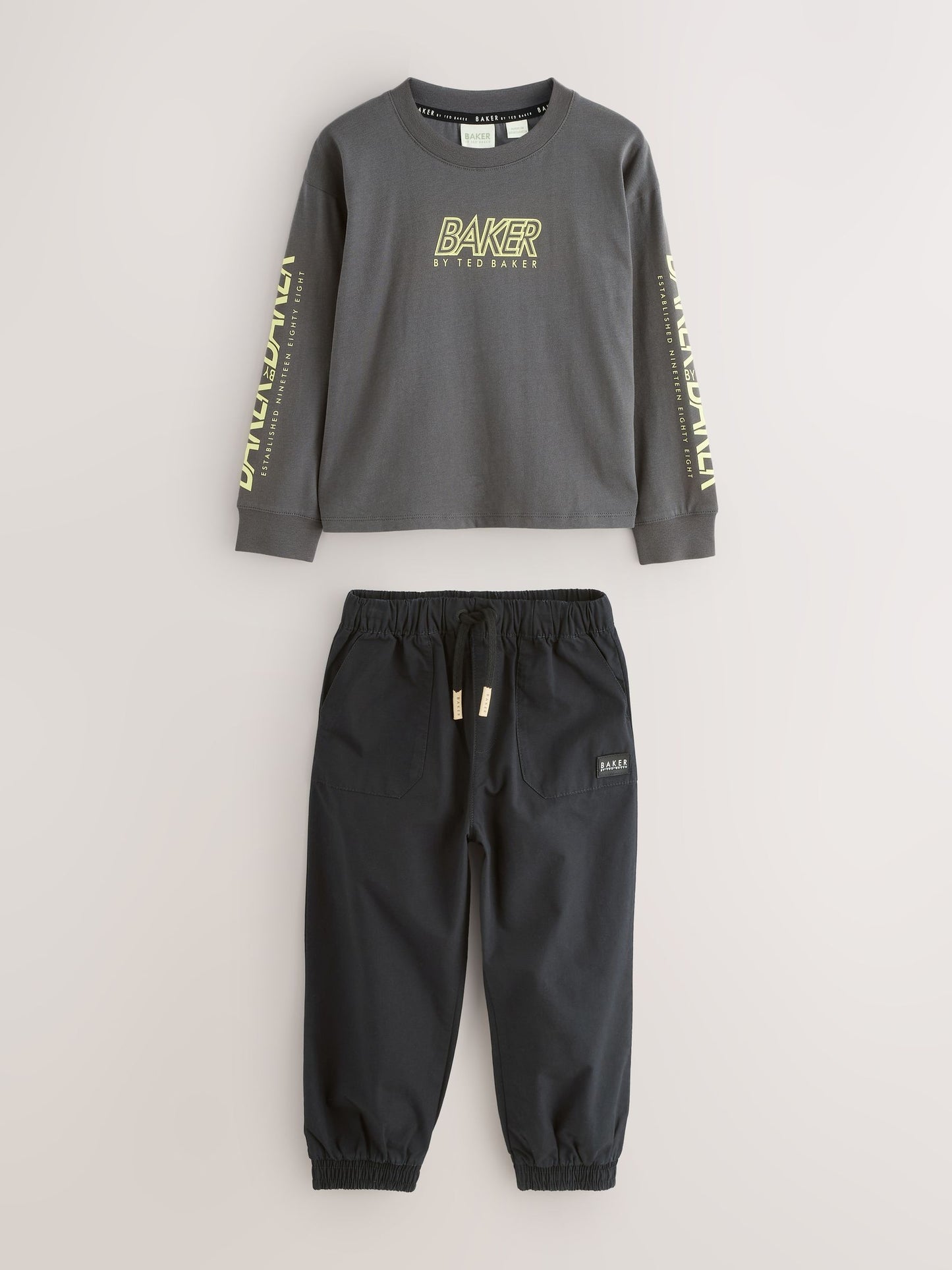 Baker by Ted Baker Multi Long Sleeve T-Shirt and Cargo Trousers Set image 8