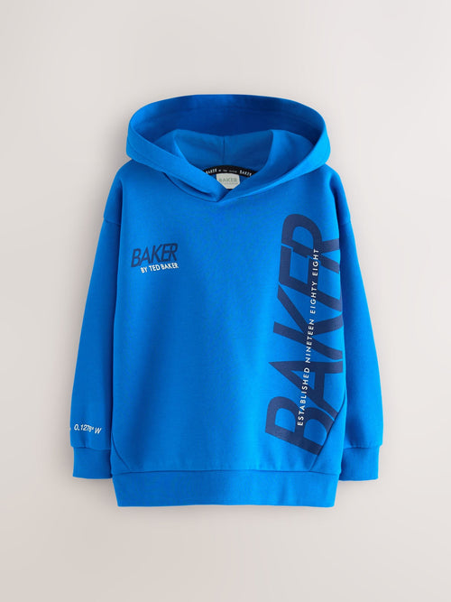 Baker by Ted Baker Blue Oversized Graphic Hoodie image 1