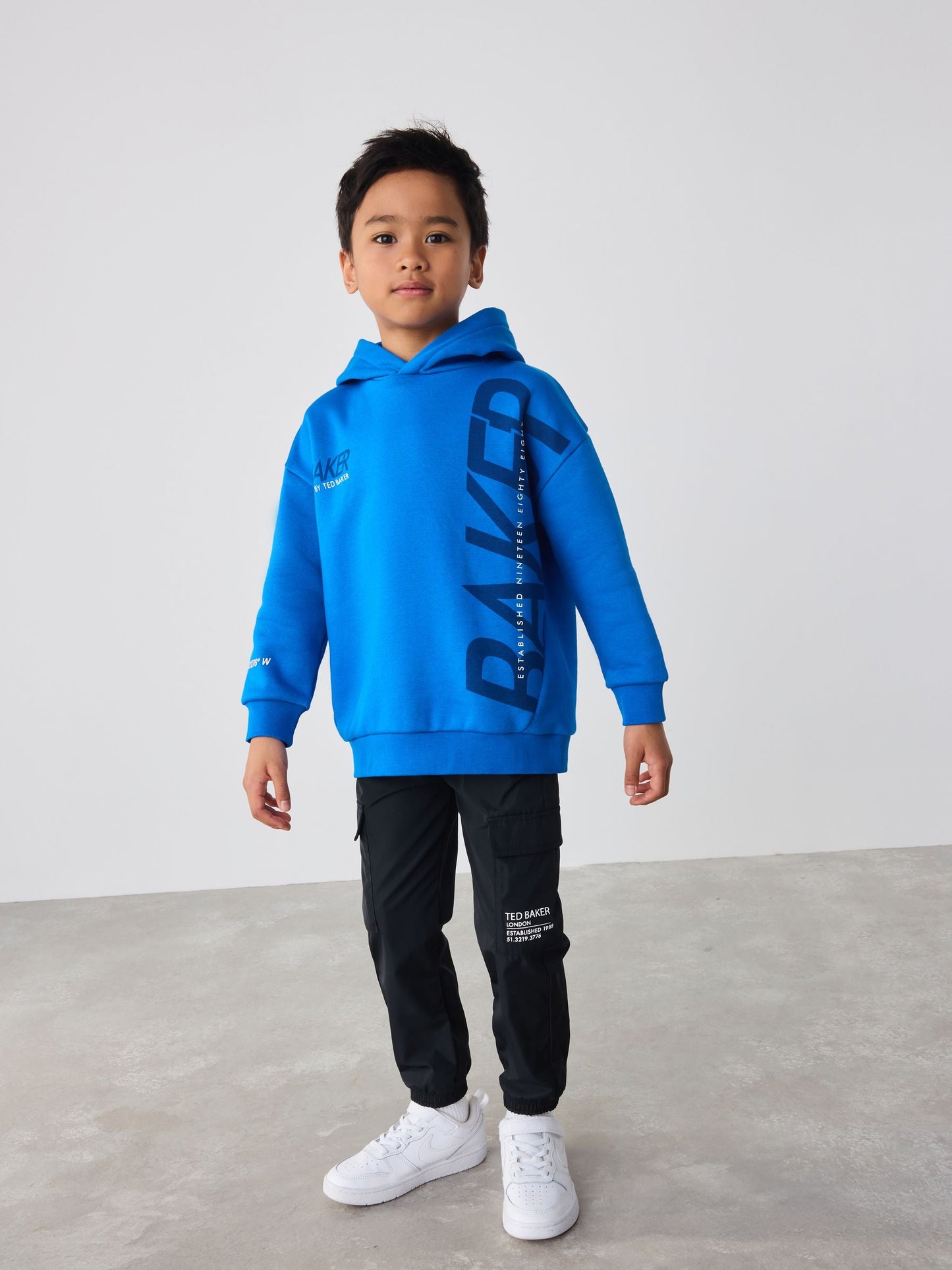 Baker by Ted Baker Oversized Blue Graphic Hoodie