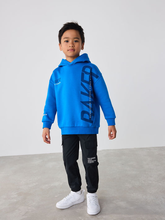 Baker by Ted Baker Oversized Blue Graphic Hoodie