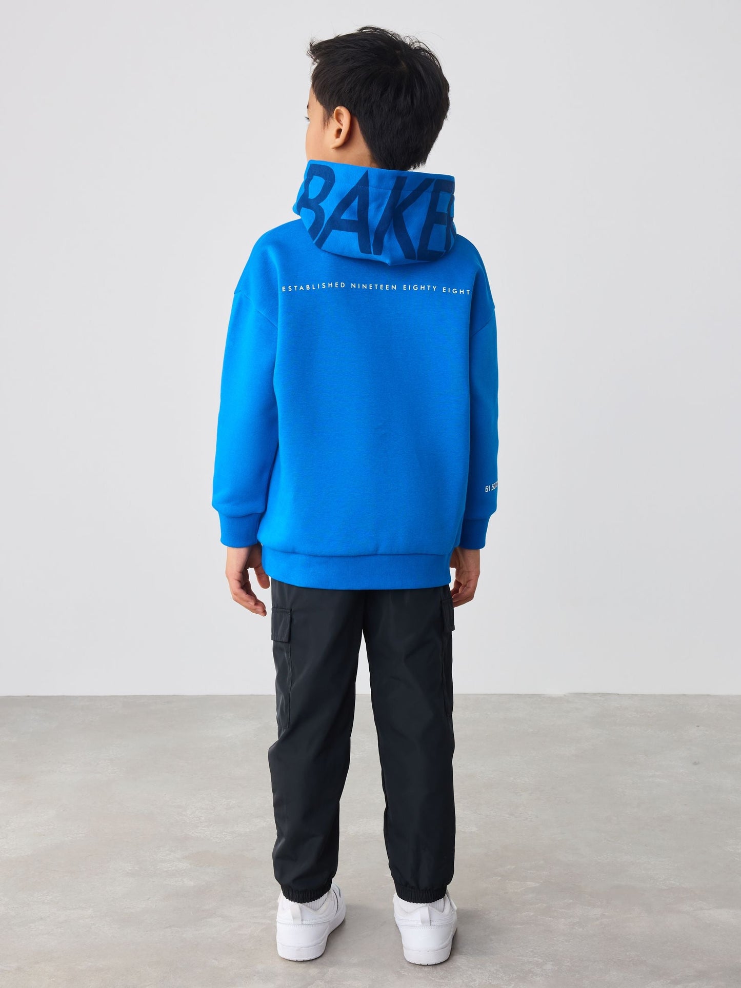 Baker by Ted Baker Oversized Blue Graphic Hoodie
