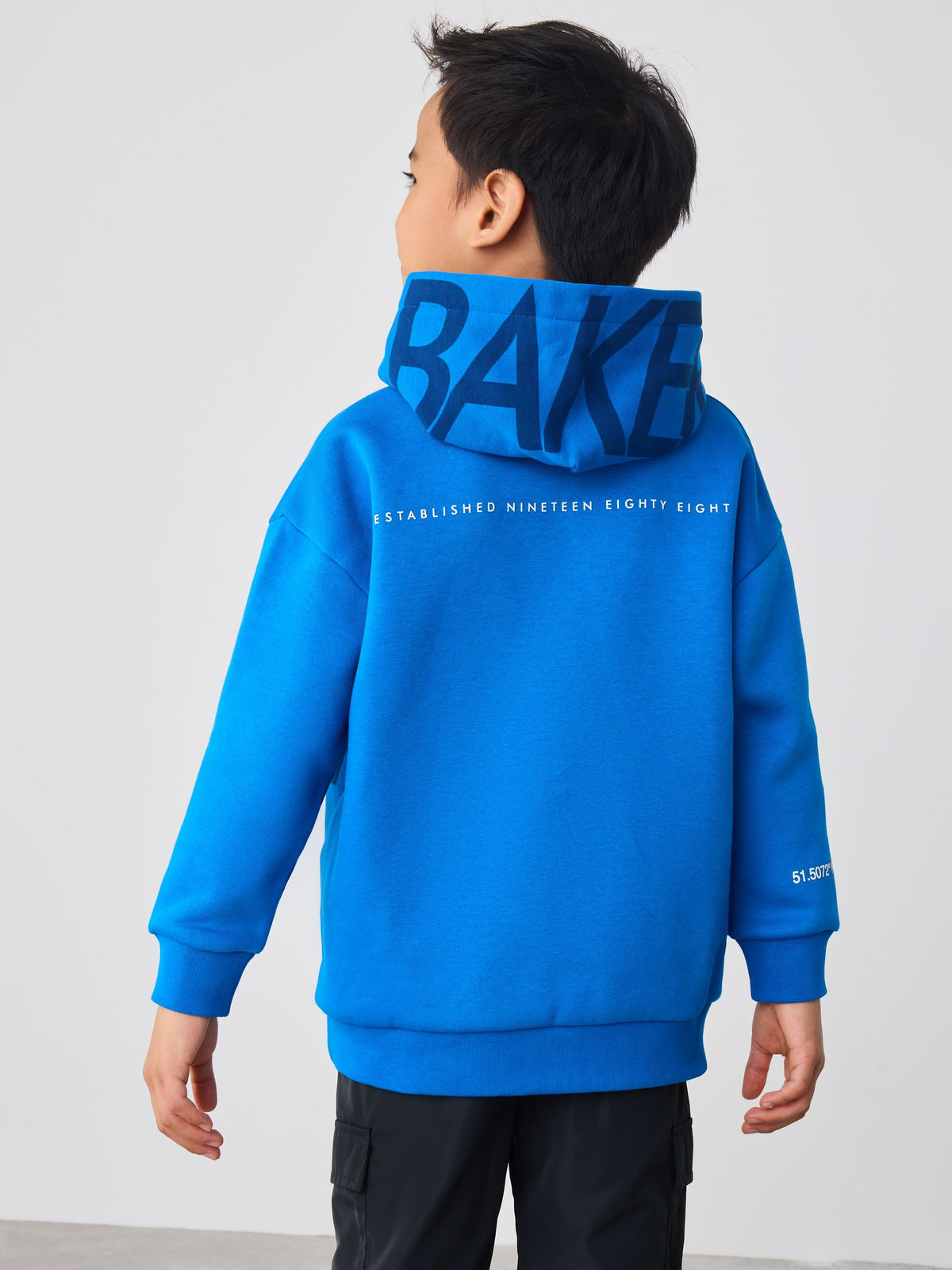 Baker by Ted Baker Blue Oversized Graphic Hoodie image 4