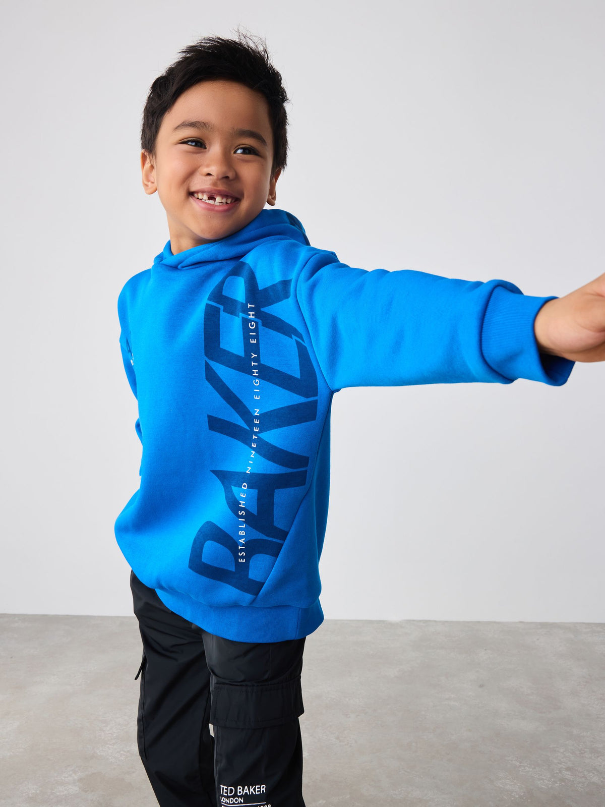 Baker by Ted Baker Blue Oversized Graphic Hoodie image 5