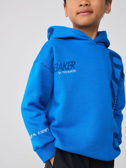 Baker by Ted Baker Oversized Blue Graphic Hoodie