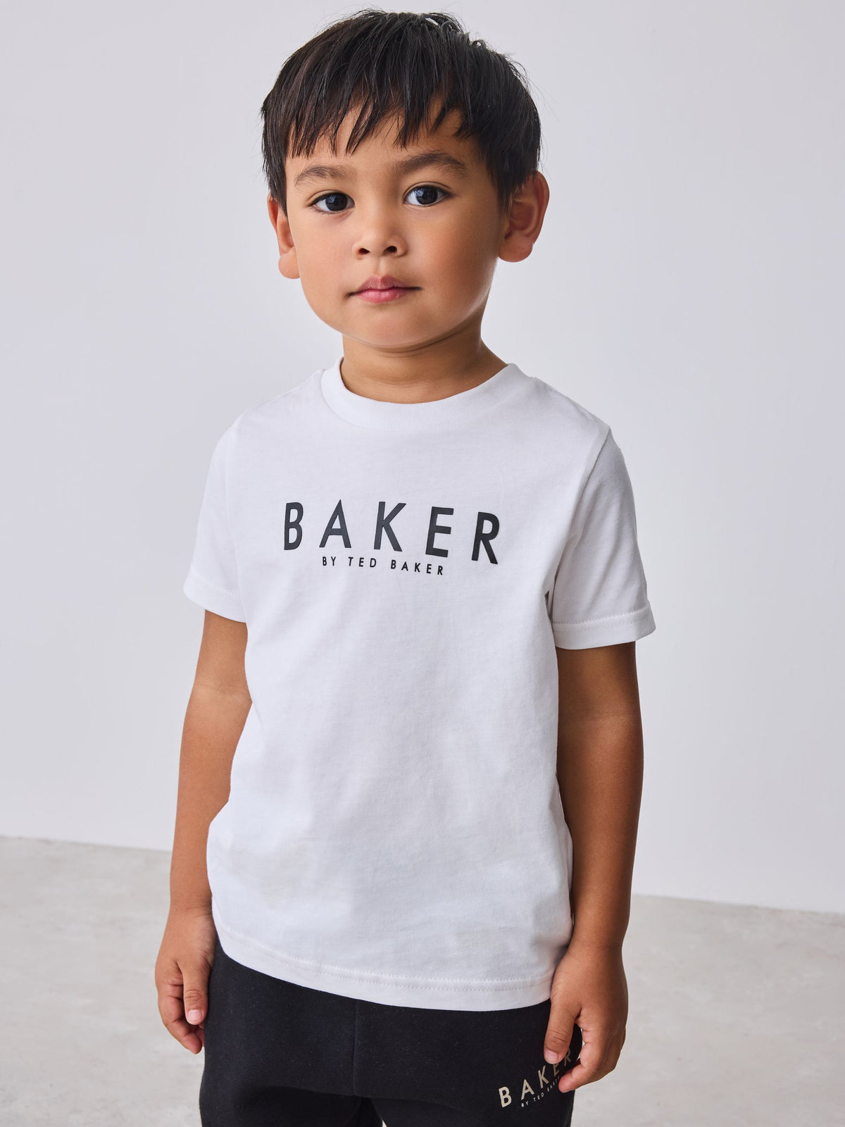Dsiney Kidz - Baker by Ted Baker Black/Ecru 3 Piece Varsity Hoodie T-Shirt and Joggers Set image 3