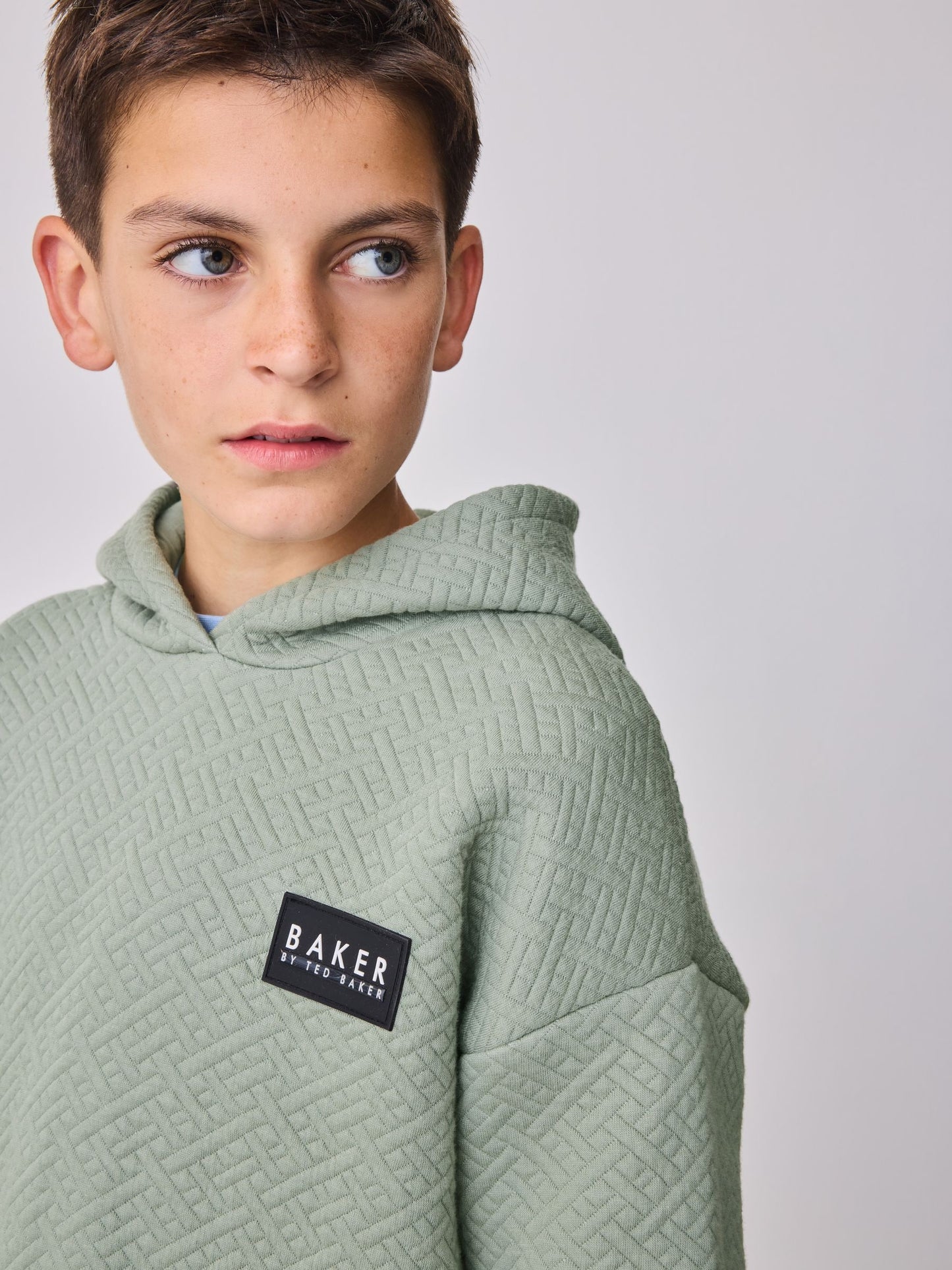 Baker by Ted Baker Green Oversized Textured Hoodie image 1