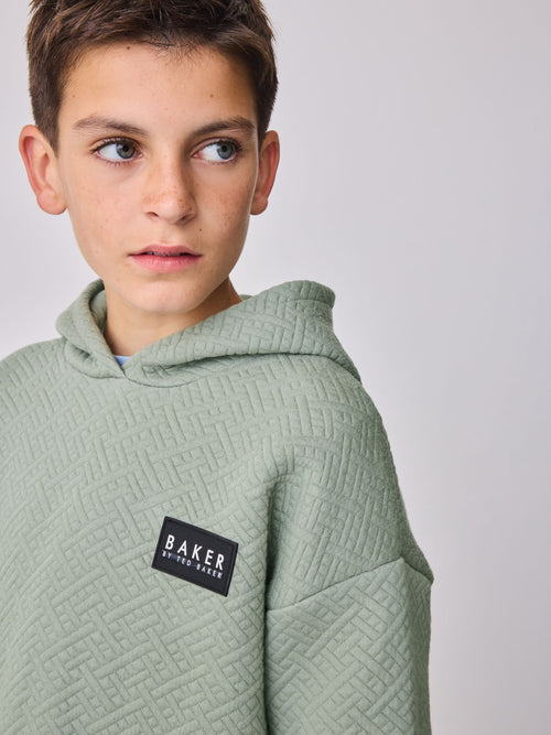 Baker by Ted Baker Green Oversized Textured Hoodie image 1