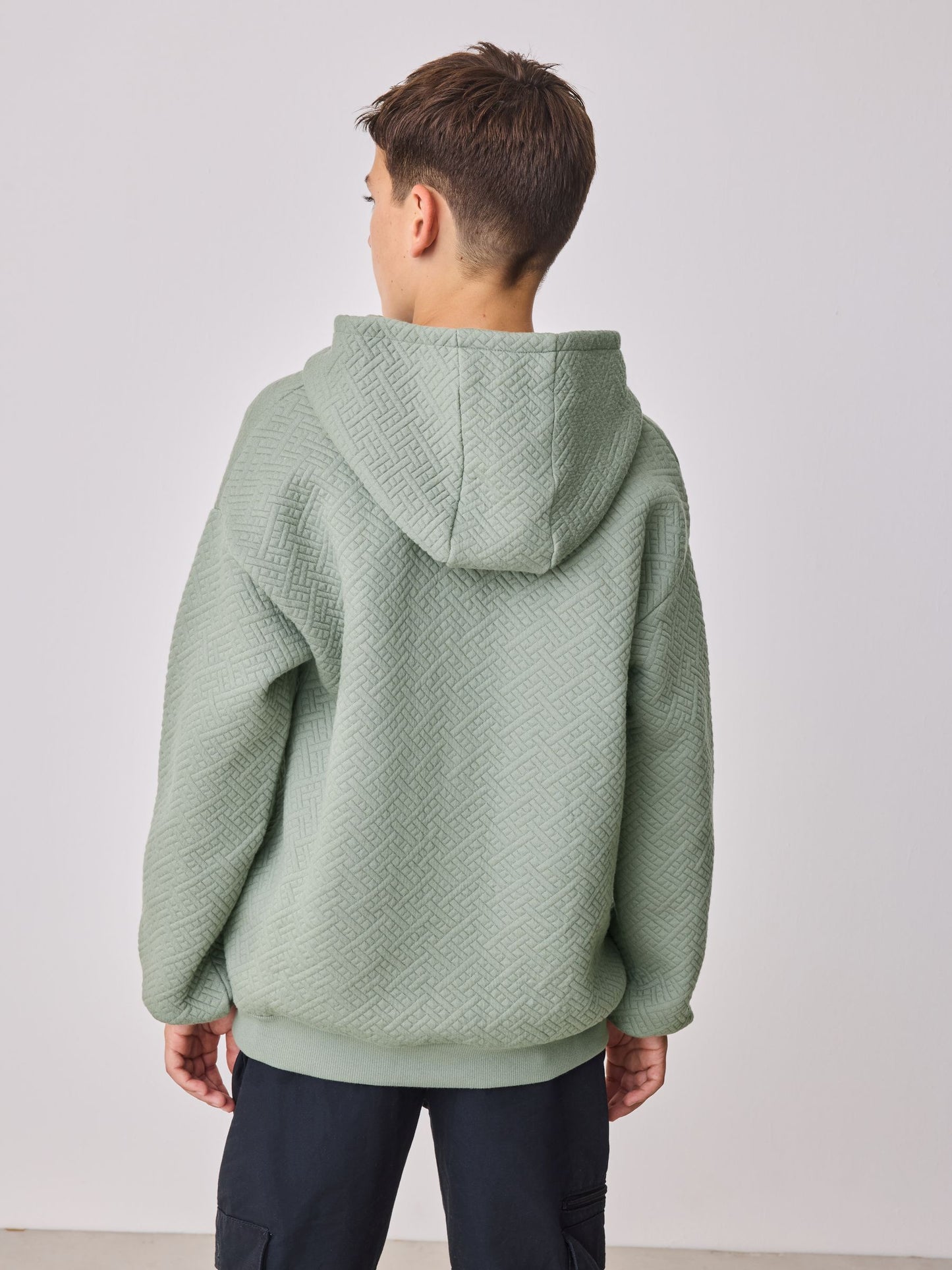 Baker by Ted Baker Green Oversized Textured Hoodie image 4
