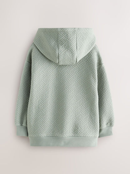 Baker by Ted Baker Green Oversized Textured Hoodie image 6