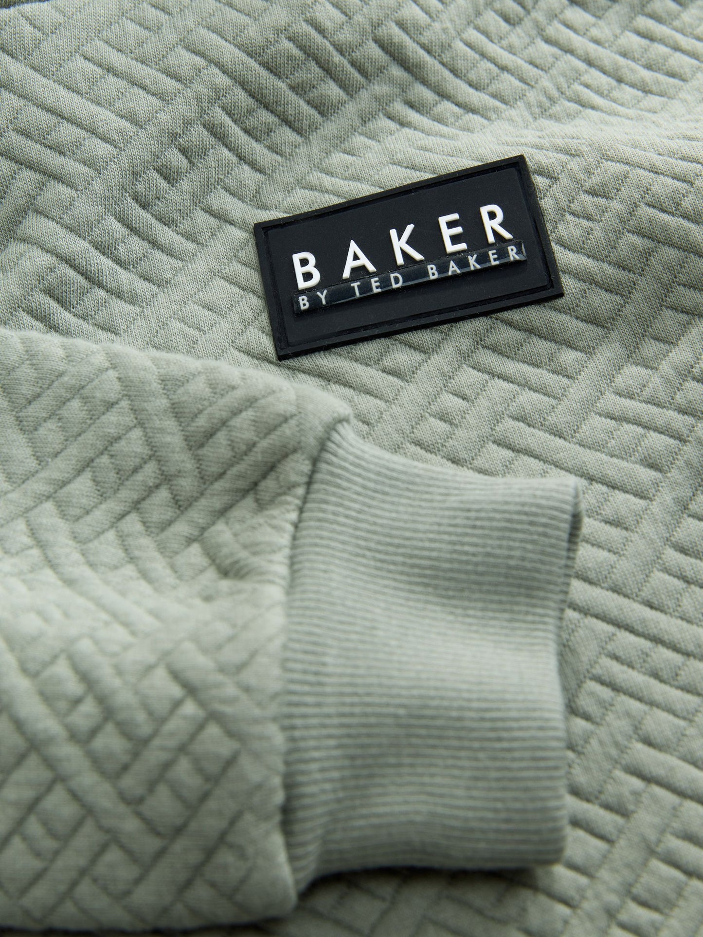 Baker by Ted Baker Green Oversized Textured Hoodie image 7