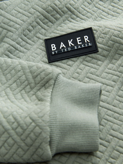 Baker by Ted Baker Green Oversized Textured Hoodie image 7