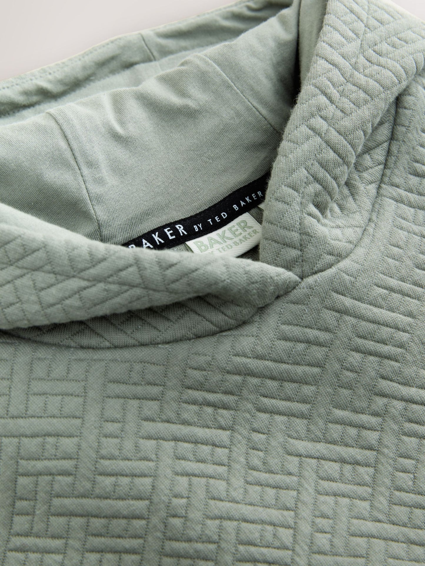 Baker by Ted Baker Green Oversized Textured Hoodie image 9