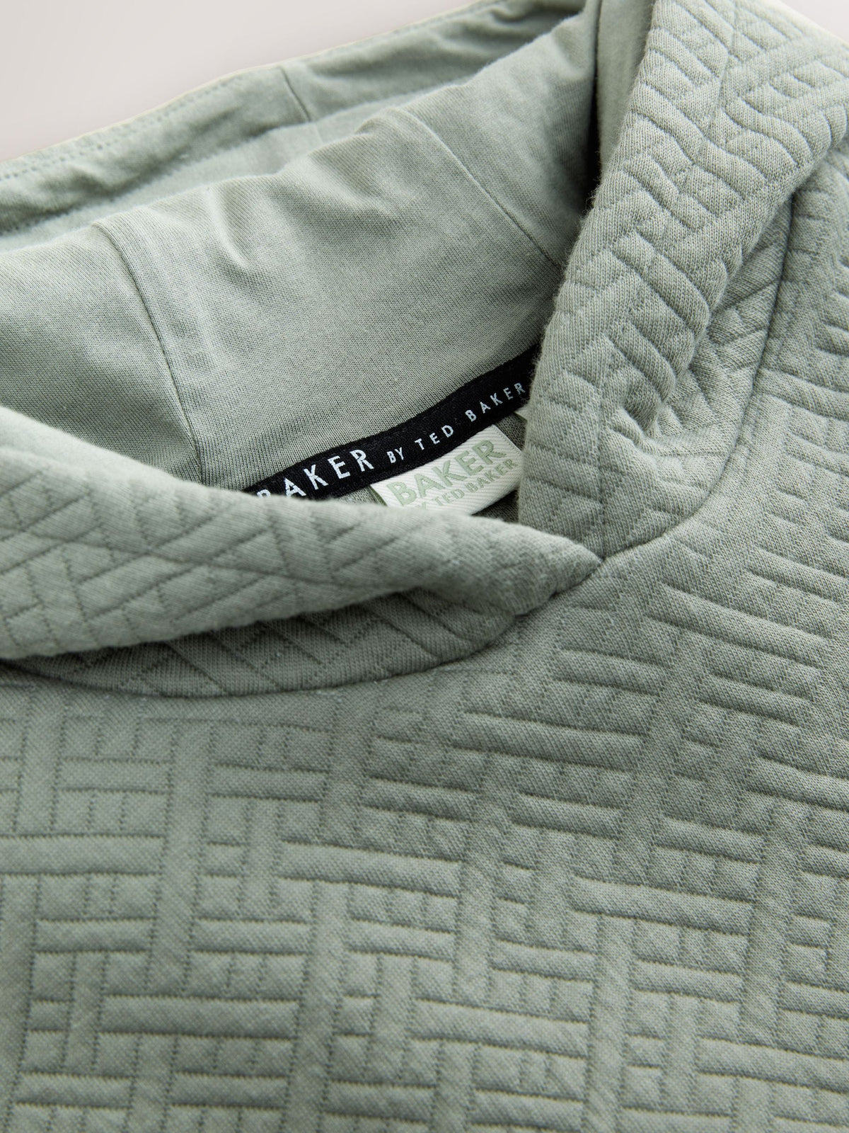 Baker by Ted Baker Green Oversized Textured Hoodie image 9