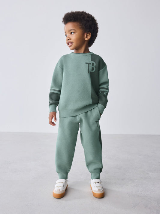 Baker by Ted Baker Colourblock Knitted Sweatshirt and Joggers Set image 1