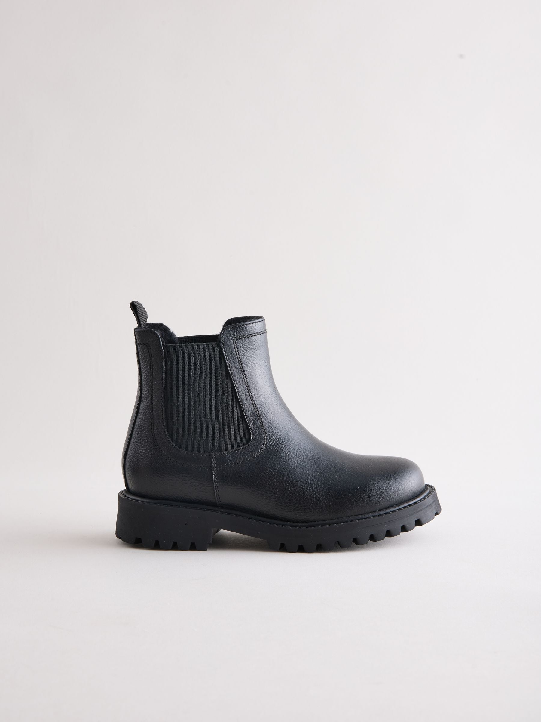 Black Standard Fit (F) Leather Warm Lined Chelsea Boots image 2