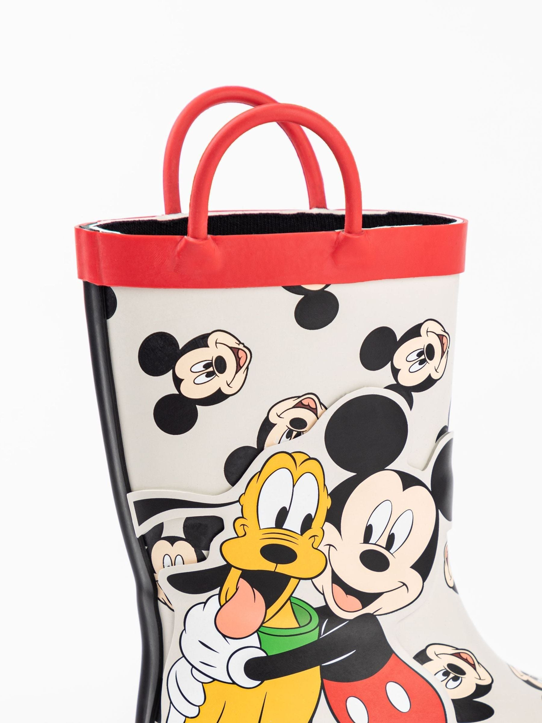 Vanilla Underground White Mickey & Pluto Boys Wellies with Handles image 5