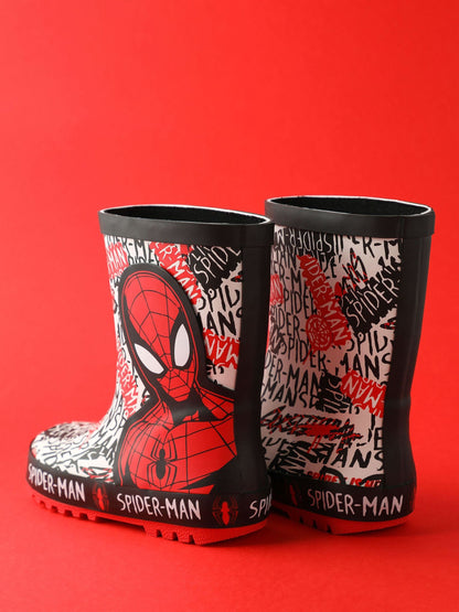 Vanilla Underground Red Spiderman Boys Wellies with Handles image 2