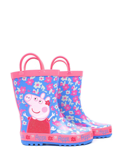 Vanilla Underground Blue Peppa Pig Kids Wellies with Handles image 1
