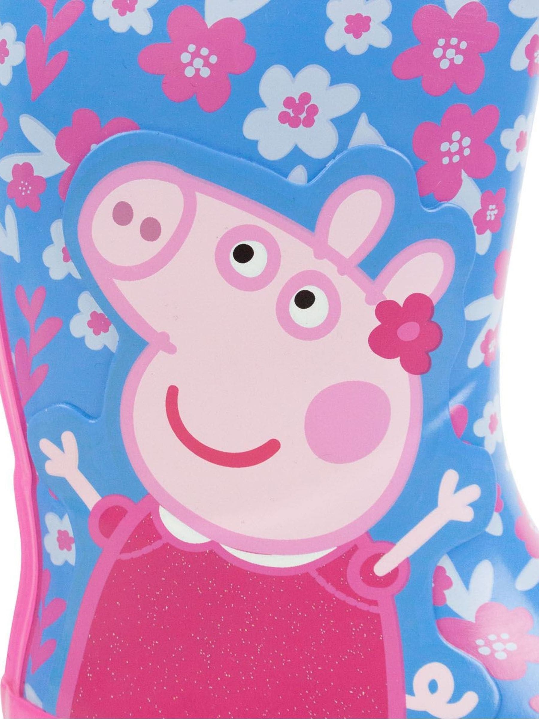 Vanilla Underground Blue Peppa Pig Kids Wellies with Handles image 4