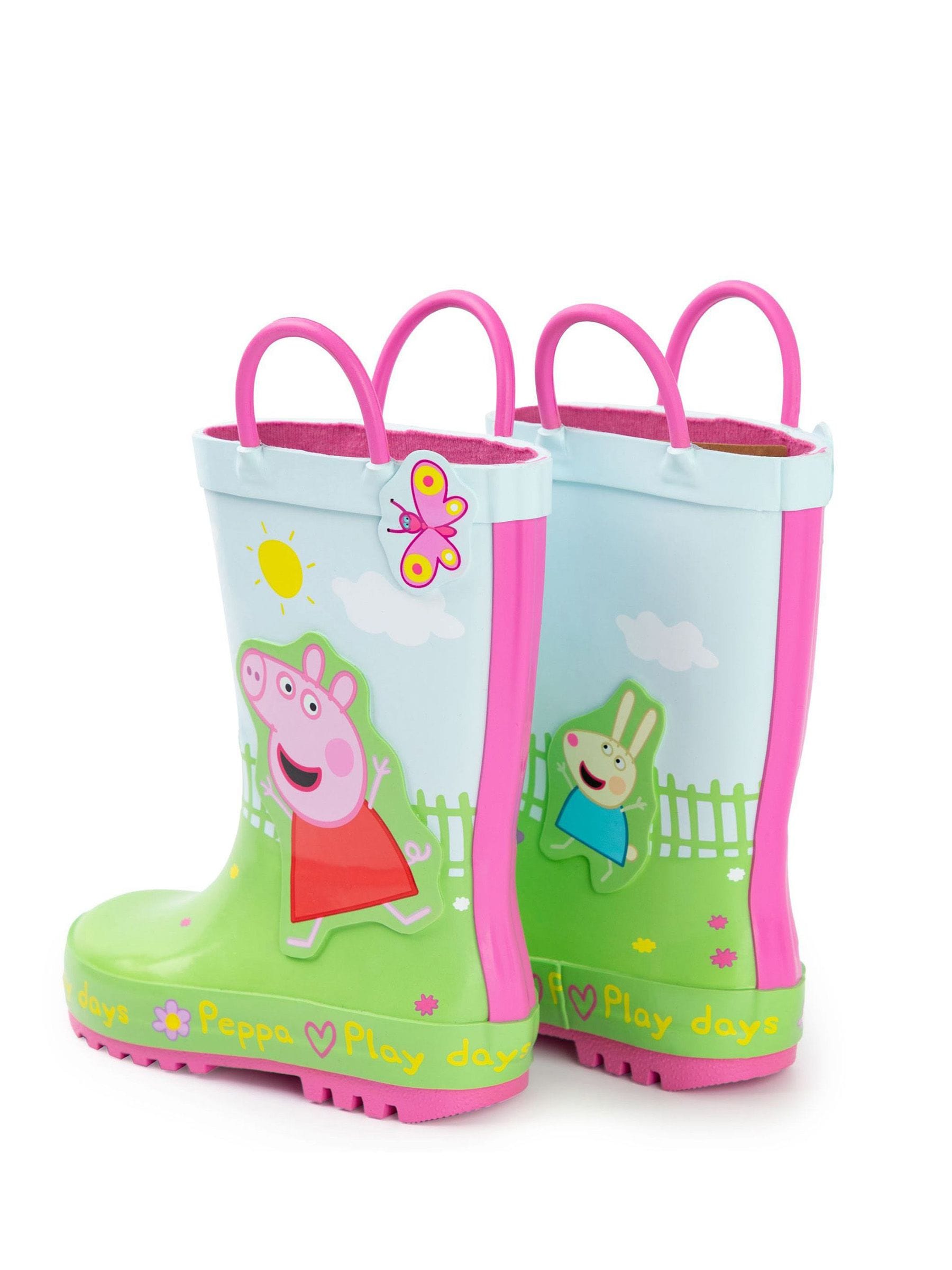 Vanilla Underground Green Peppa Pig Kids Wellies with Handles image 3