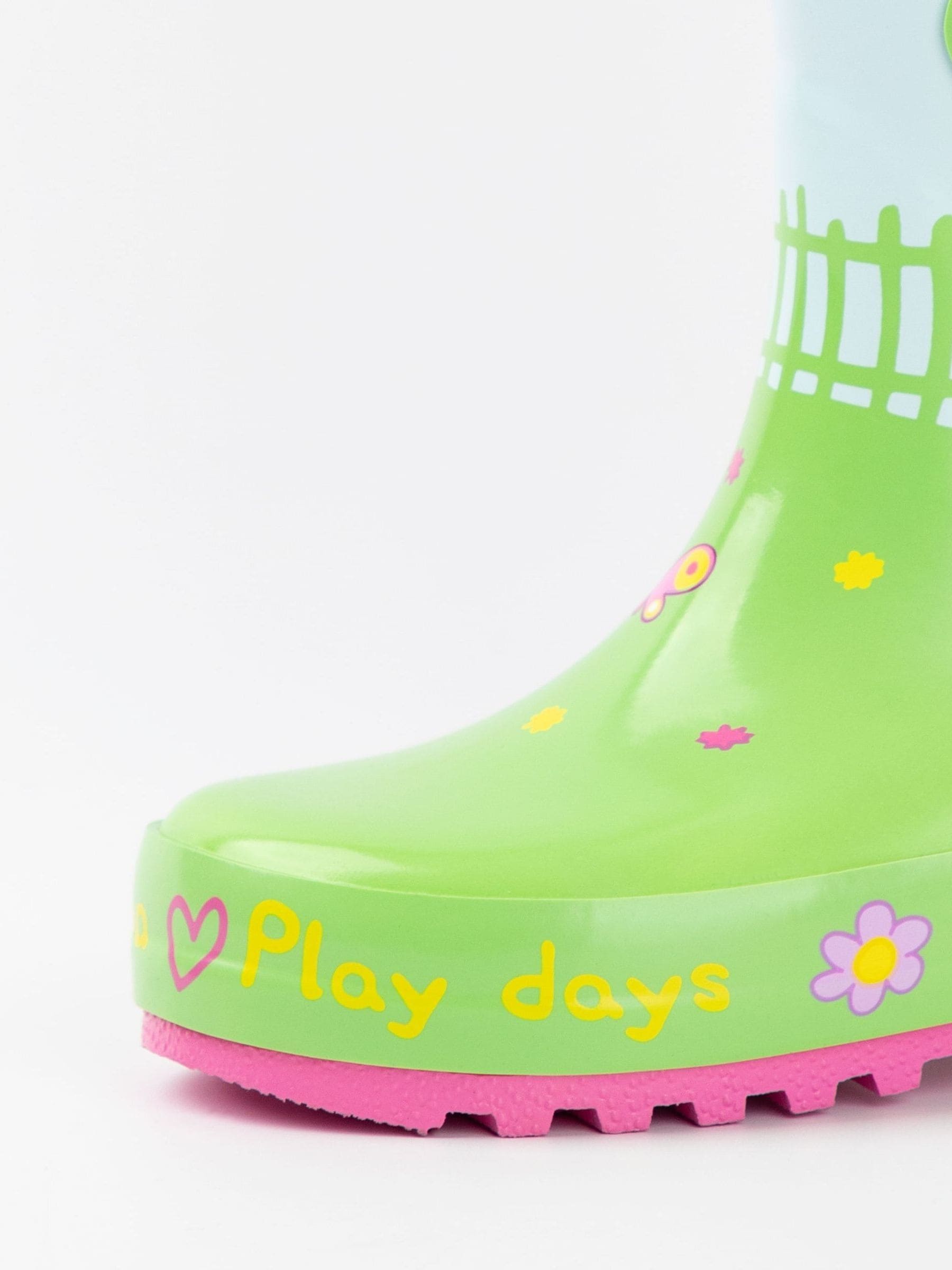 Vanilla Underground Green Peppa Pig Kids Wellies with Handles image 6