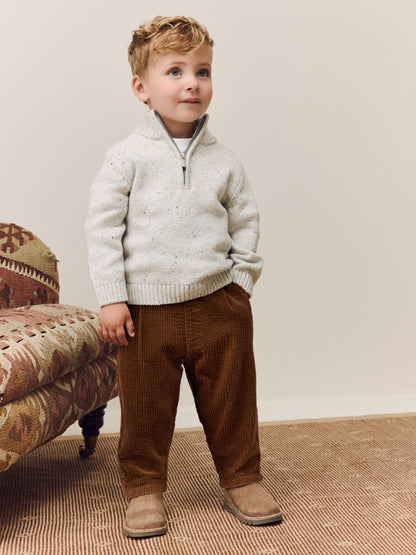 Tan Brown Textured Corduroy Pull On Trousers (3mths-7yrs) image 2