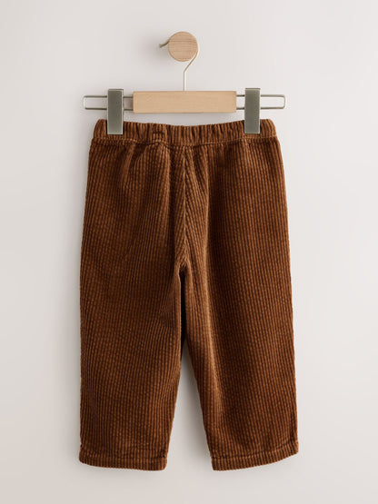Tan Brown Textured Corduroy Pull On Trousers (3mths-7yrs) image 6