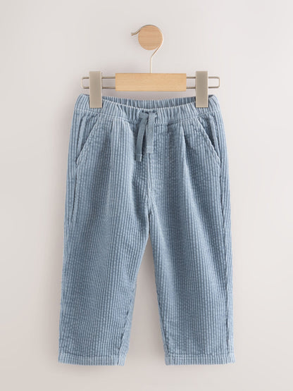 Light Blue Textured Corduroy Pull On Trousers (3mths-7yrs) image 5