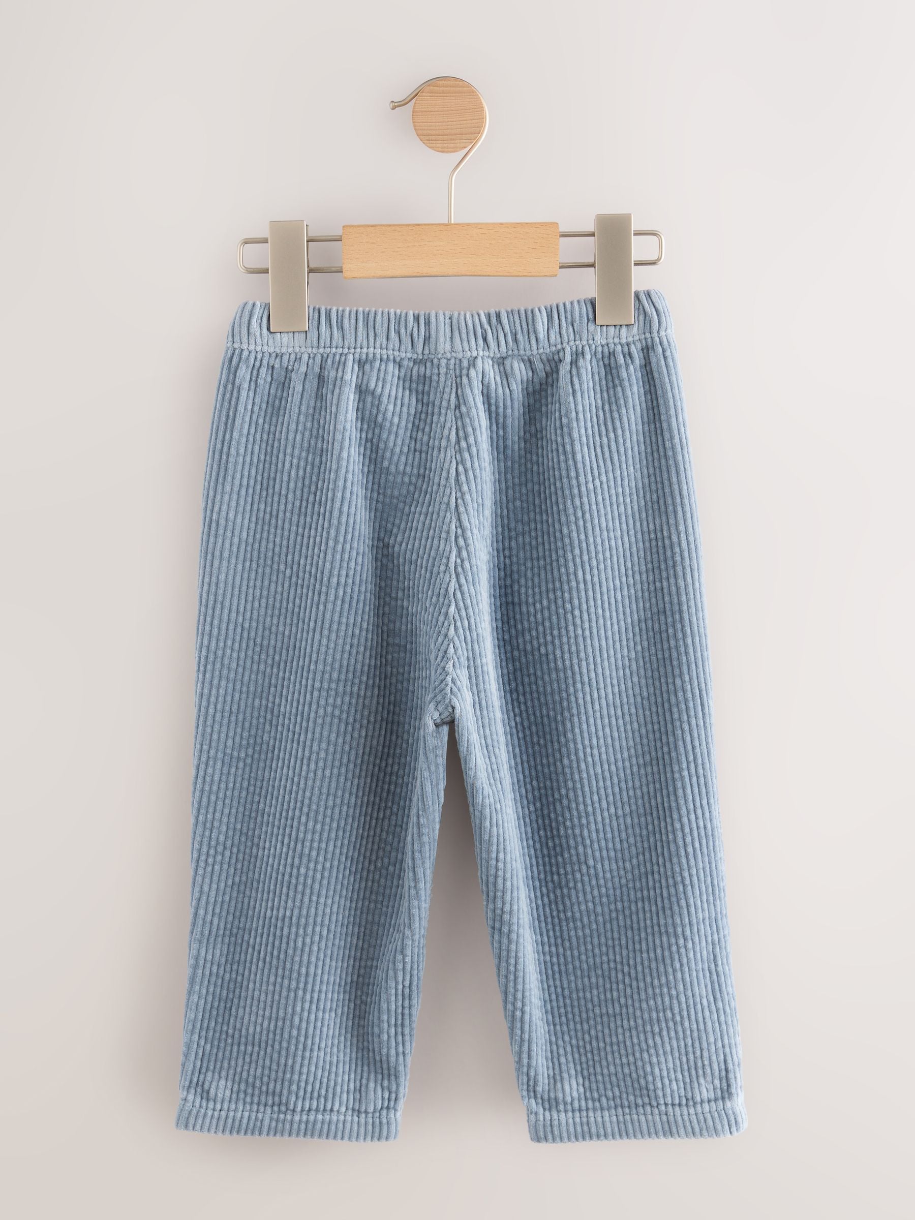 Light Blue Textured Corduroy Pull On Trousers (3mths-7yrs) image 6