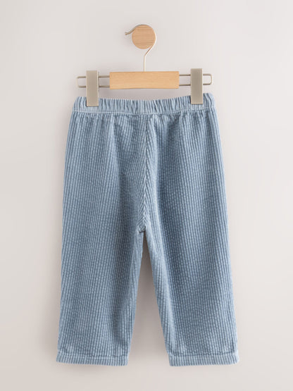 Light Blue Textured Corduroy Pull On Trousers (3mths-7yrs) image 6