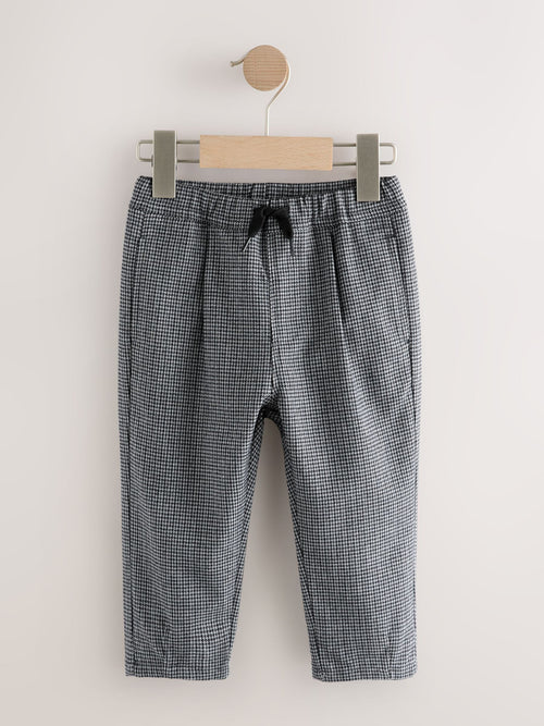 Black/White Grid Check Pull On Smart Trousers (3mths-7yrs) image 1