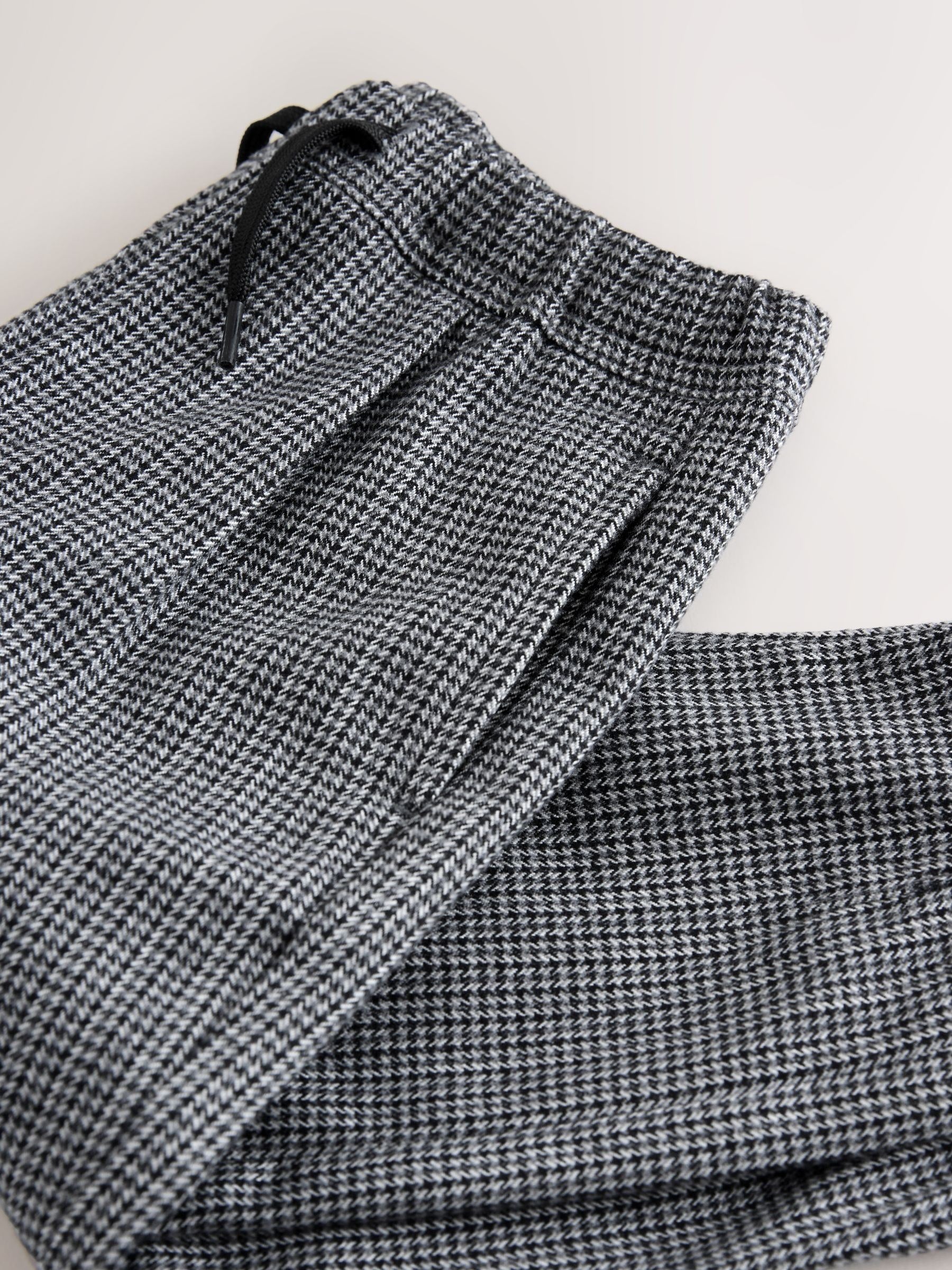 Black/White Grid Check Pull On Smart Trousers (3mths-7yrs) image 4