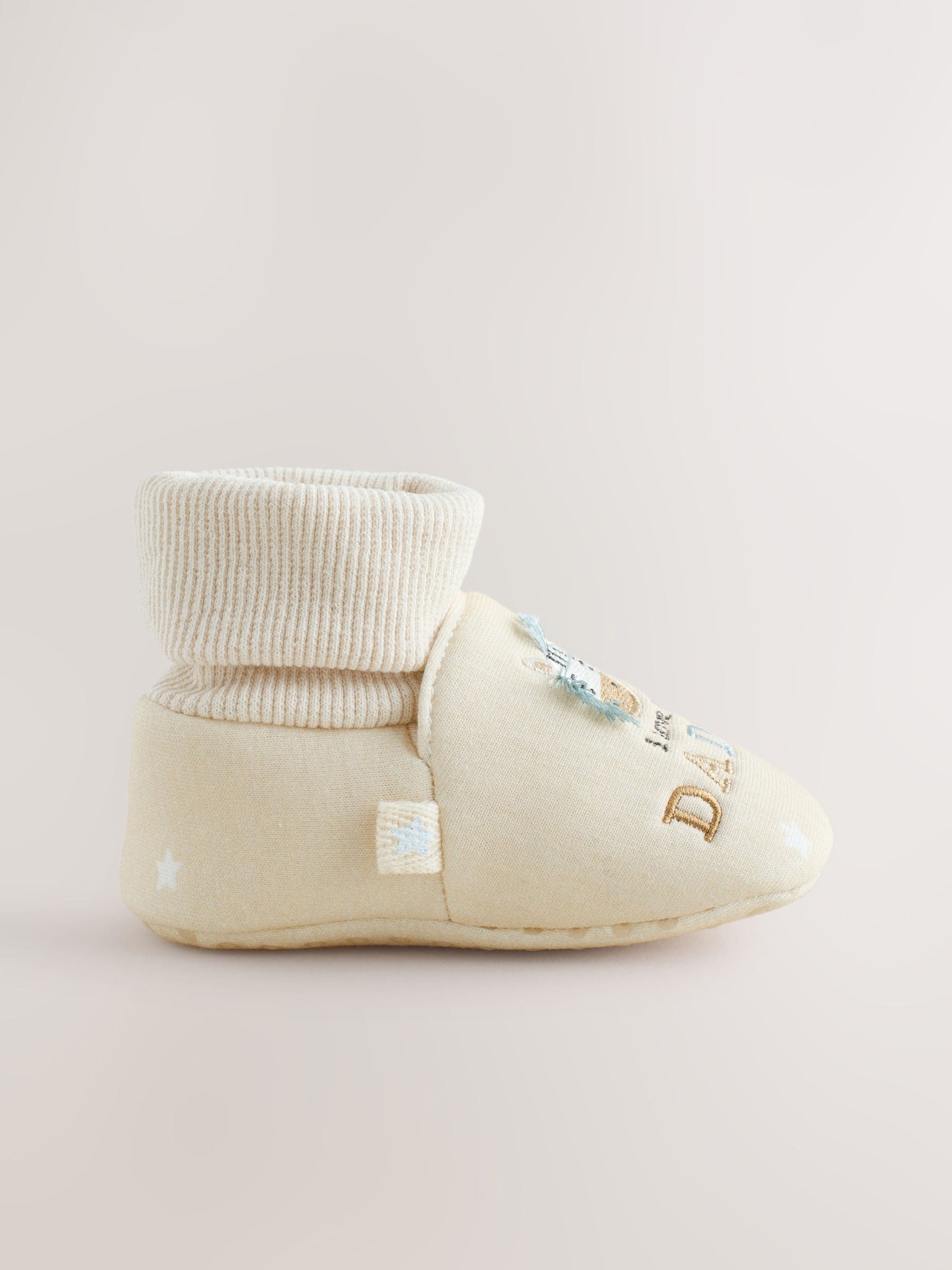 Neutral I Love Mummy/Daddy Baby Sock Top Bootie Shoes (0-18mths) image 5
