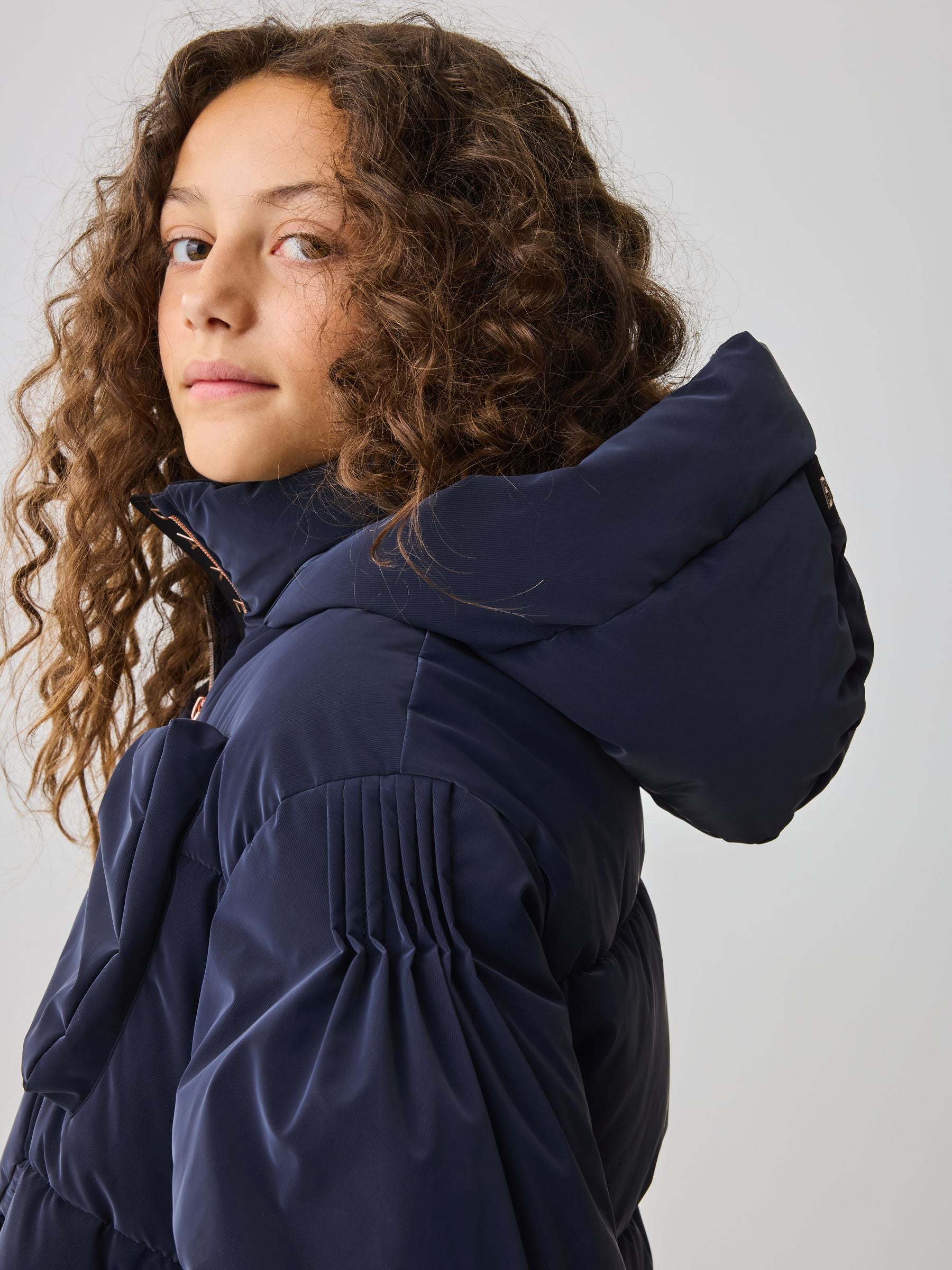 Baker by Ted Baker Navy Shower Resistant Bow Front Padded Coat image 4