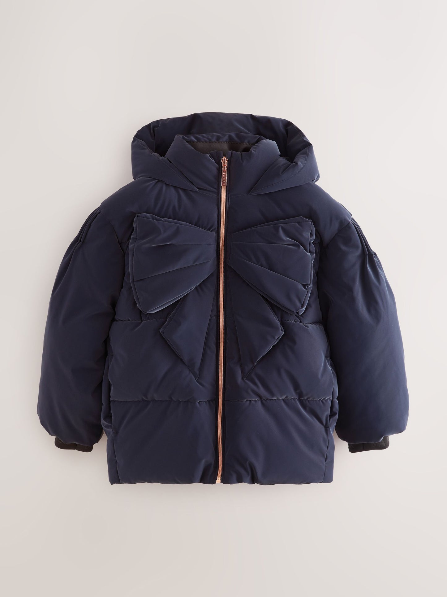 Baker by Ted Baker Navy Shower Resistant Bow Front Padded Coat image 6