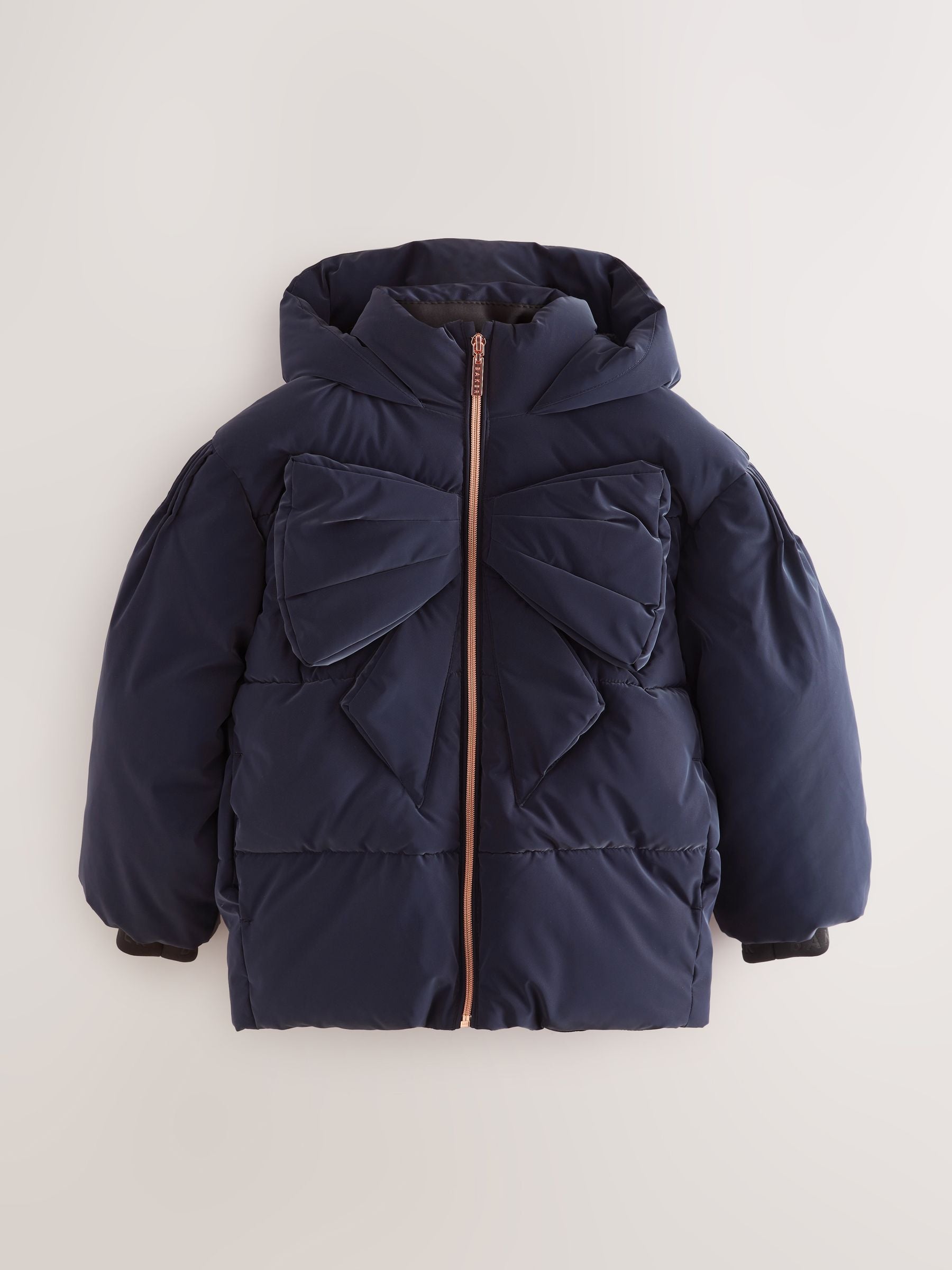 Baker by Ted Baker Navy Shower Resistant Bow Front Padded Coat image 6