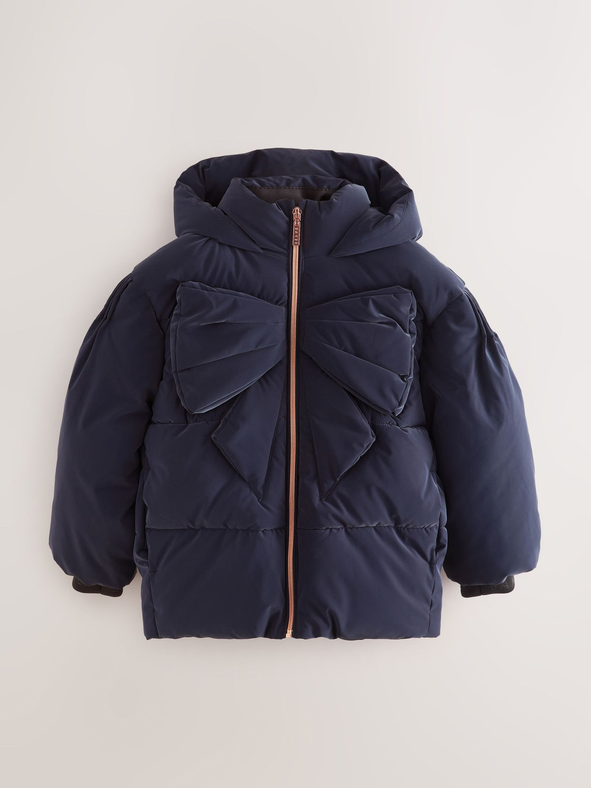 Baker by Ted Baker Navy Shower Resistant Bow Front Padded Coat image 6