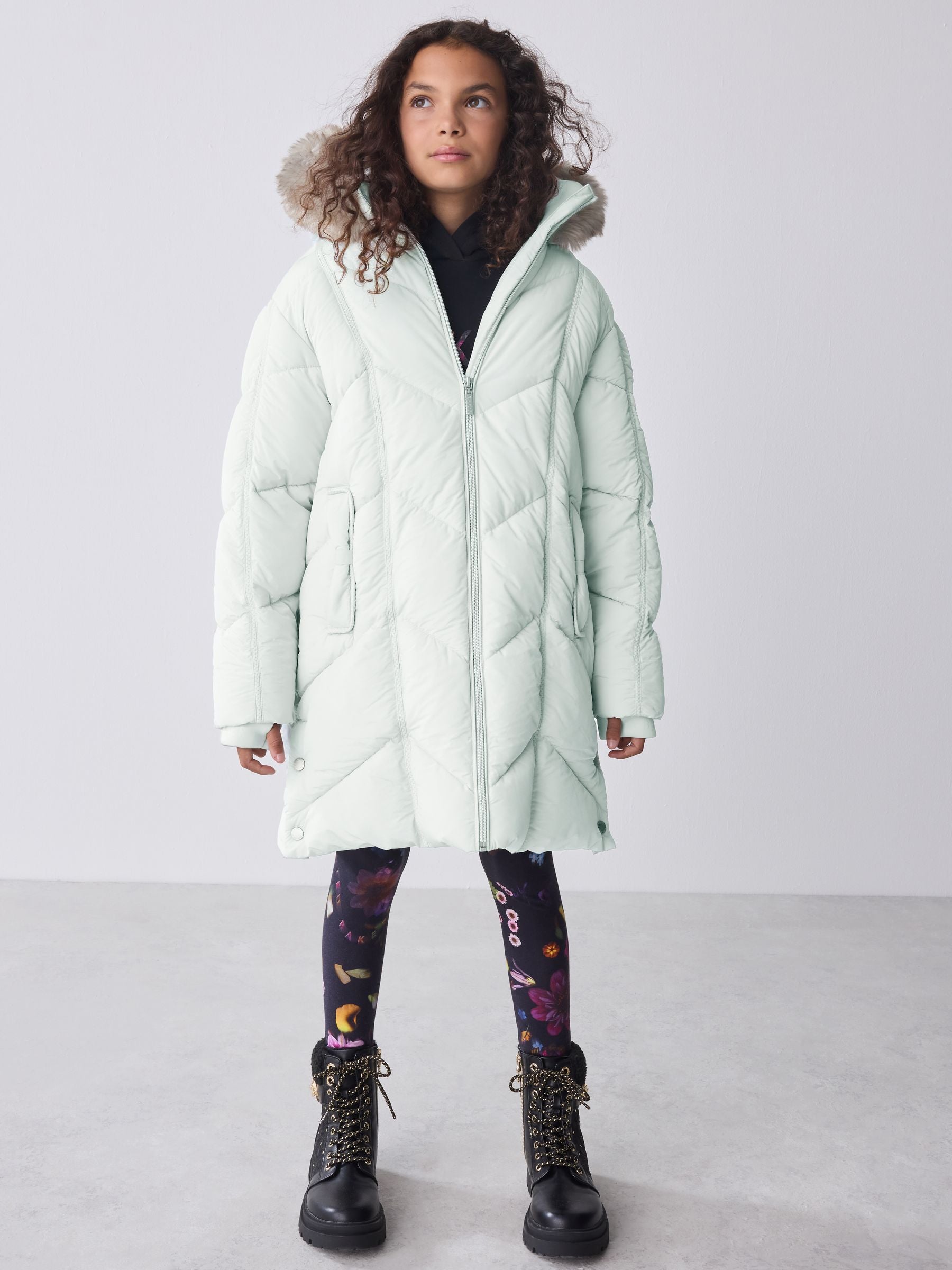 Baker by Ted Baker Shower Resistant Bow Pocket Chevron Padded Coat image 1