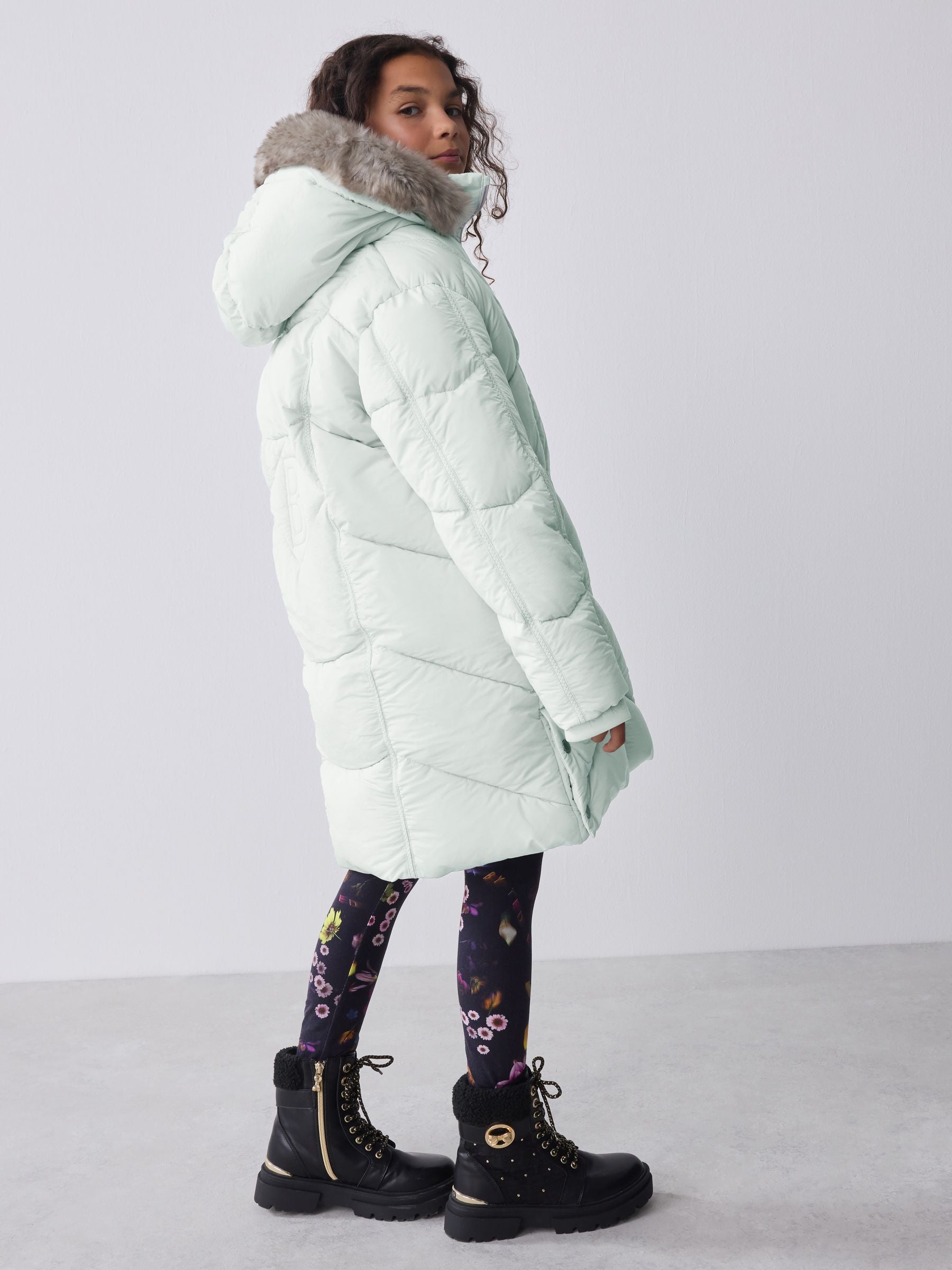 Baker by Ted Baker Shower Resistant Bow Pocket Chevron Padded Coat image 2