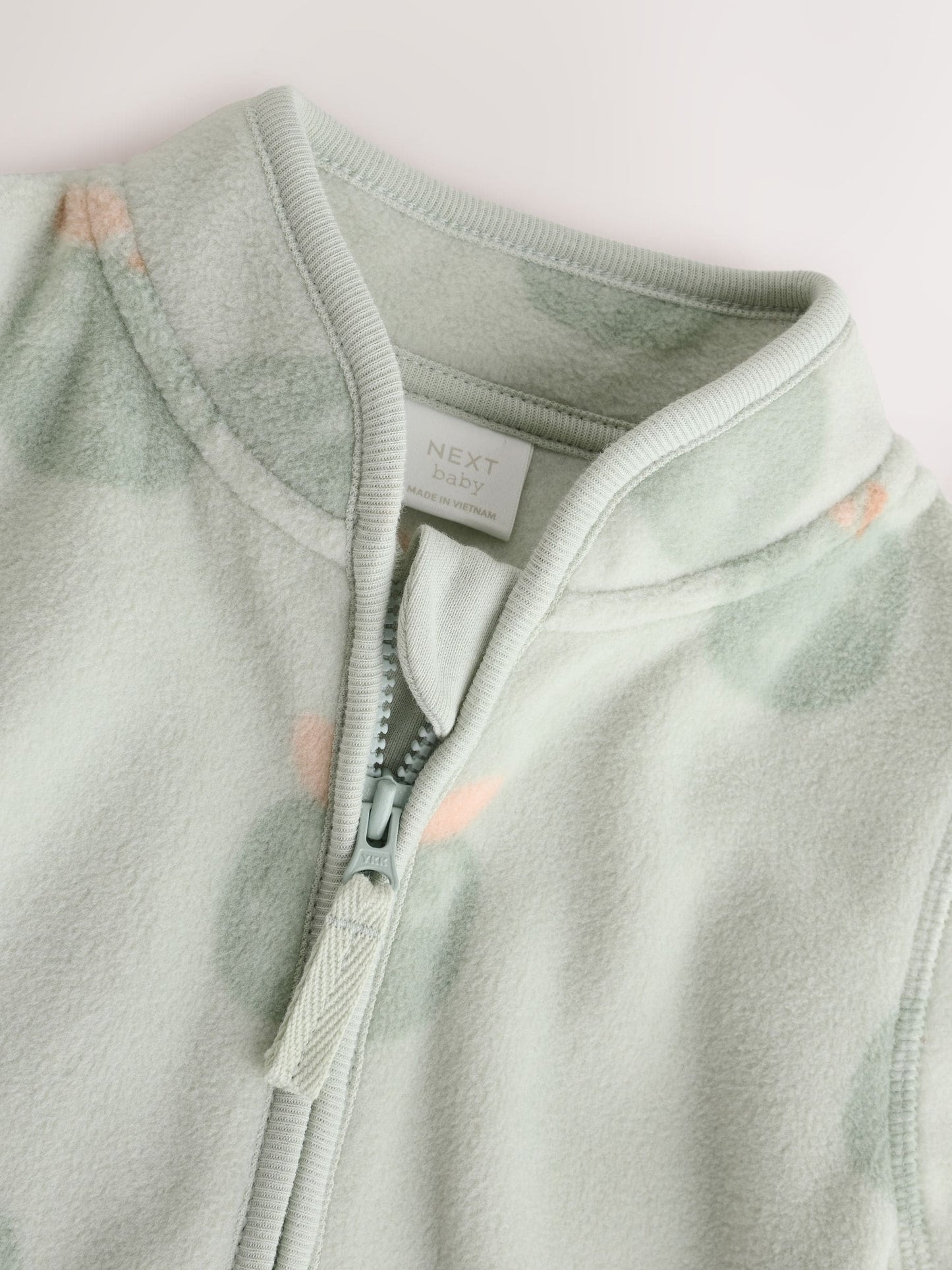 Sage Green Apple Print Baby Micro Fleece Jacket (0mths-2yrs)