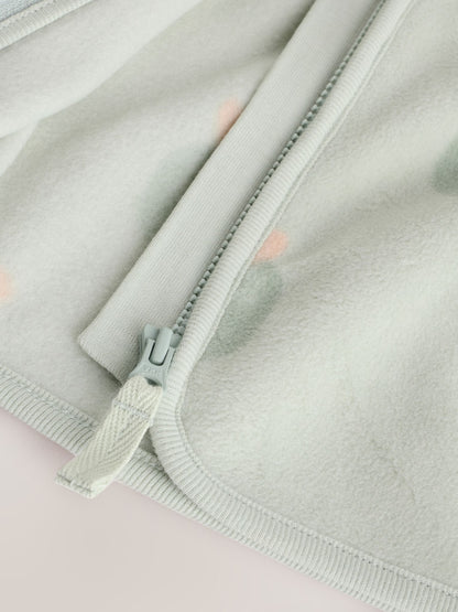 Sage Green Apple Print Baby Micro Fleece Jacket (0mths-2yrs)