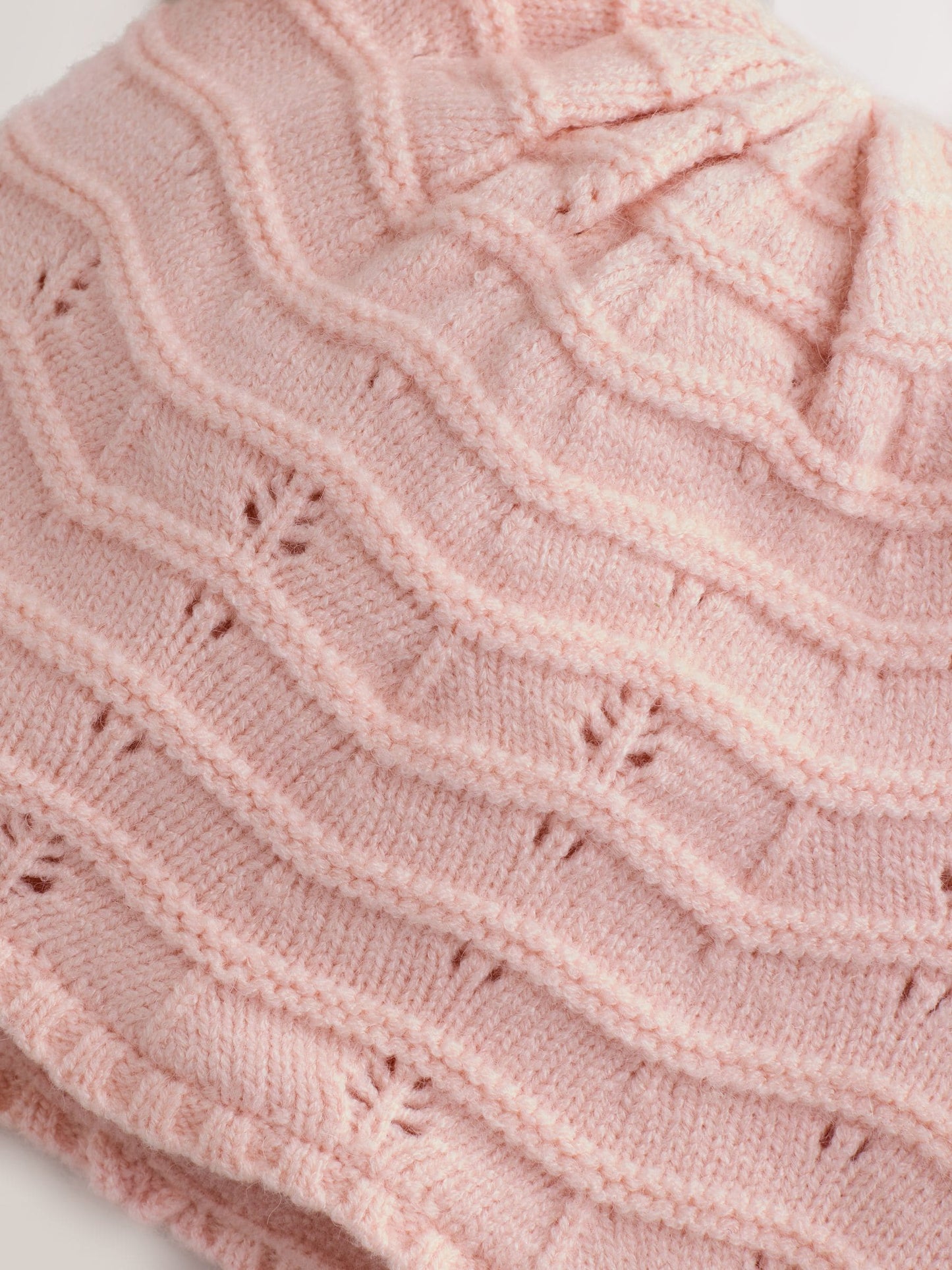 Pink Baby Pointelle Double Pom Trapper Hat (0mths-2yrs) image 3