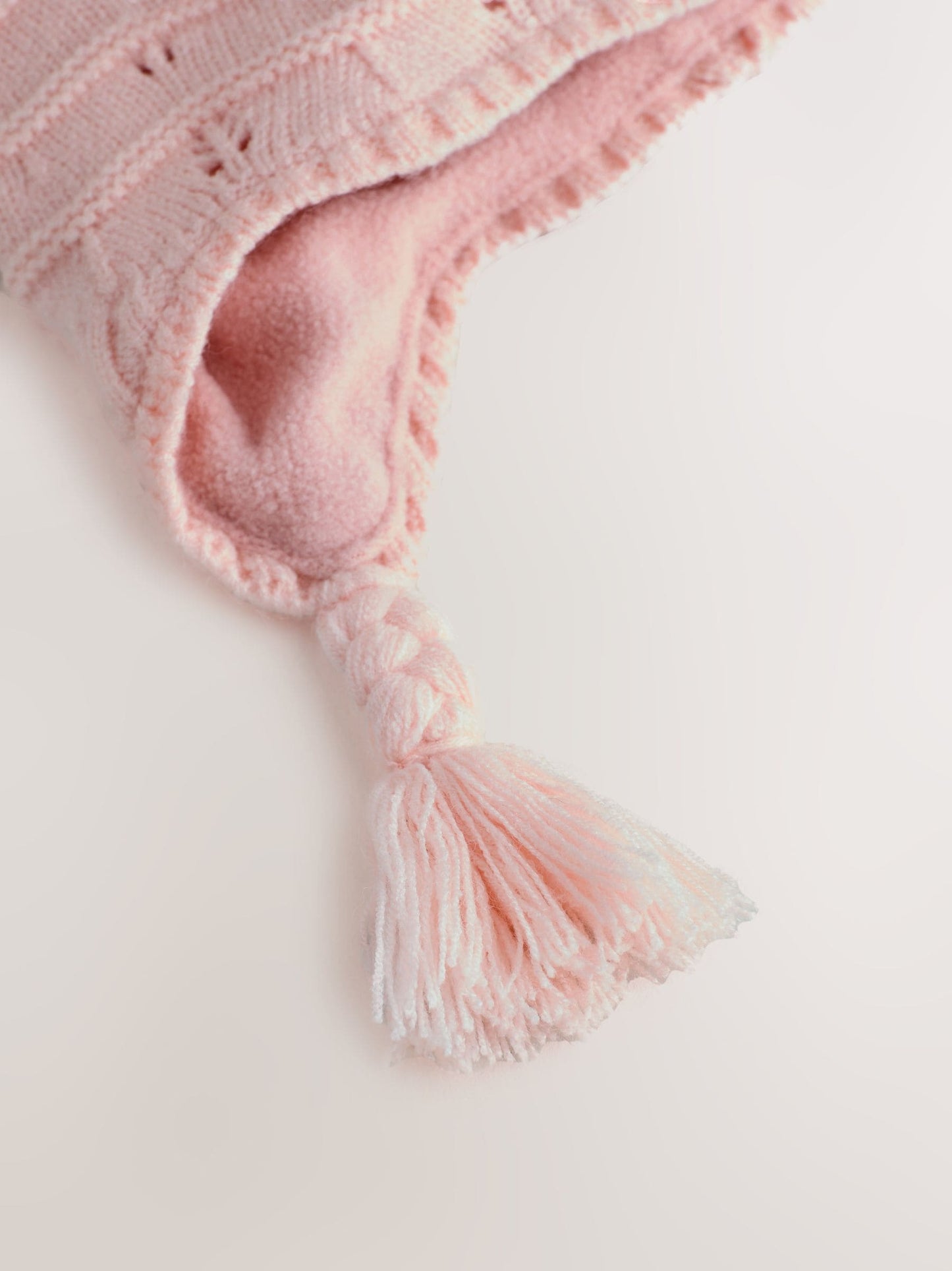 Pink Baby Pointelle Double Pom Trapper Hat (0mths-2yrs) image 4