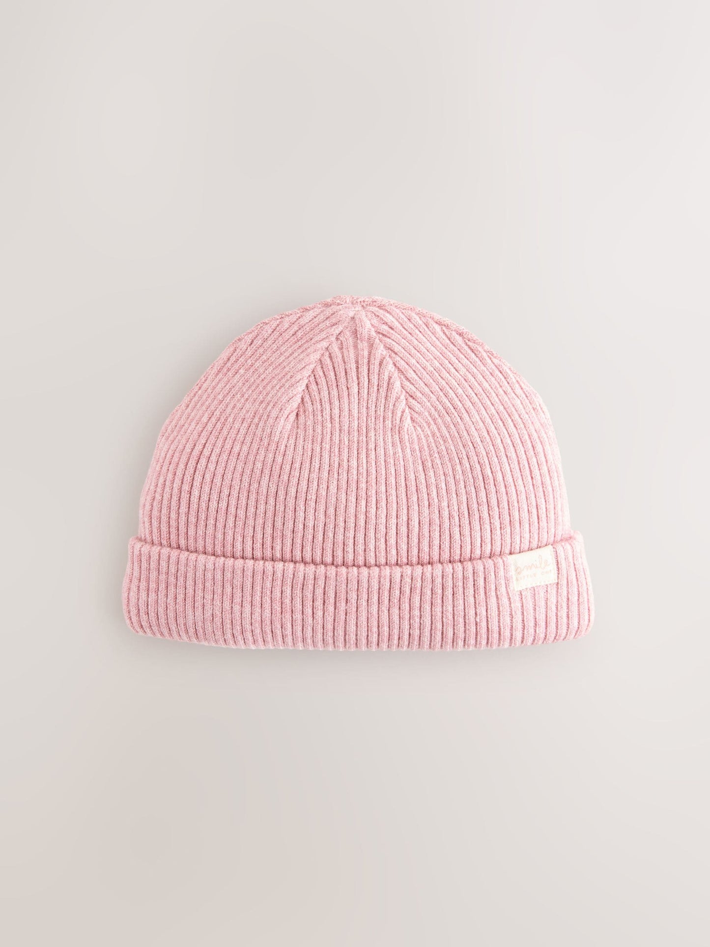 Pink/Cream Cable Knitted Baby Beanies 2 Pack (0-18mths) image 2